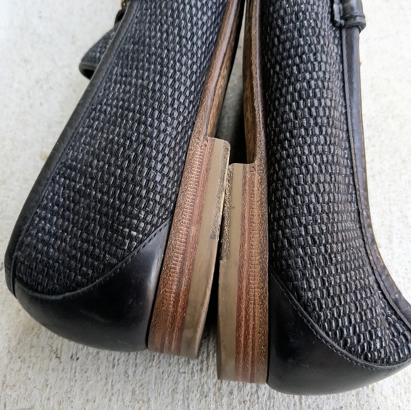 Gucci Horsebit Loafers Black Leather Woven Men 9.5 Snaffle main image 8